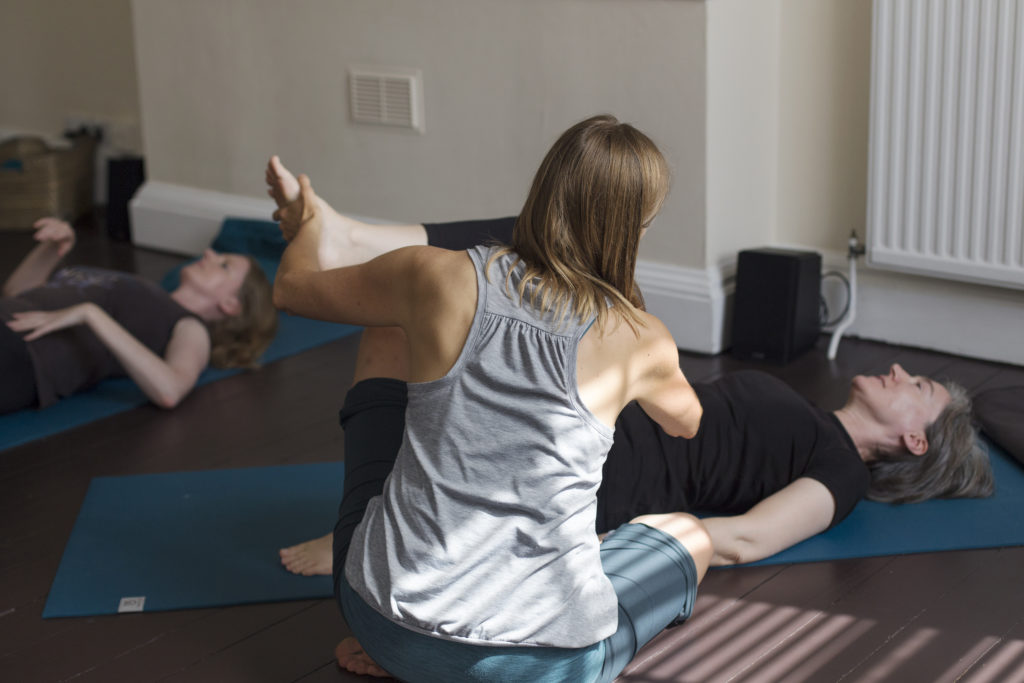 Hands-on guidance with Caroline Reid, Scaravelli-inspired yoga teacher