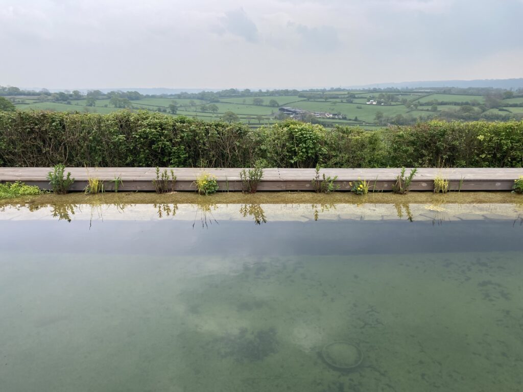 Shows swim pool and spaciousness of venue